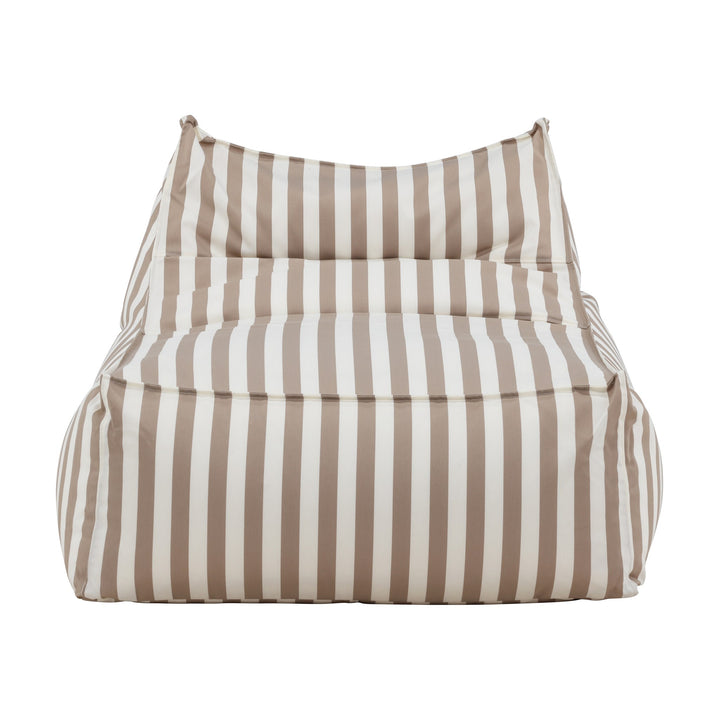 Venture Design Redang loungestol i beige- og hvitstripet utestoff, sett bakfra