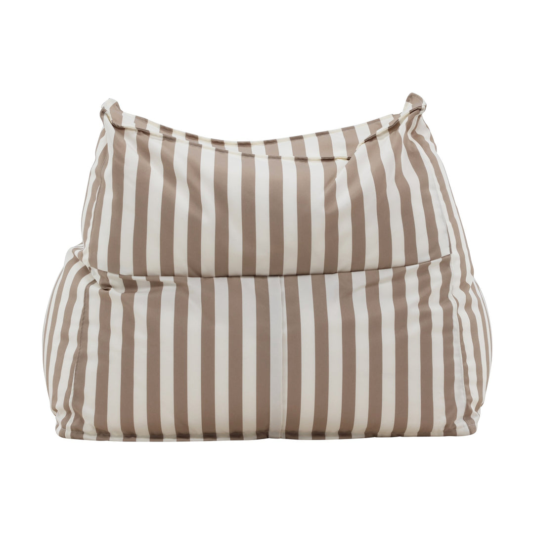 Venture Design Redang loungestol i beige- og hvitstripet utestoff, sett rett bakfra