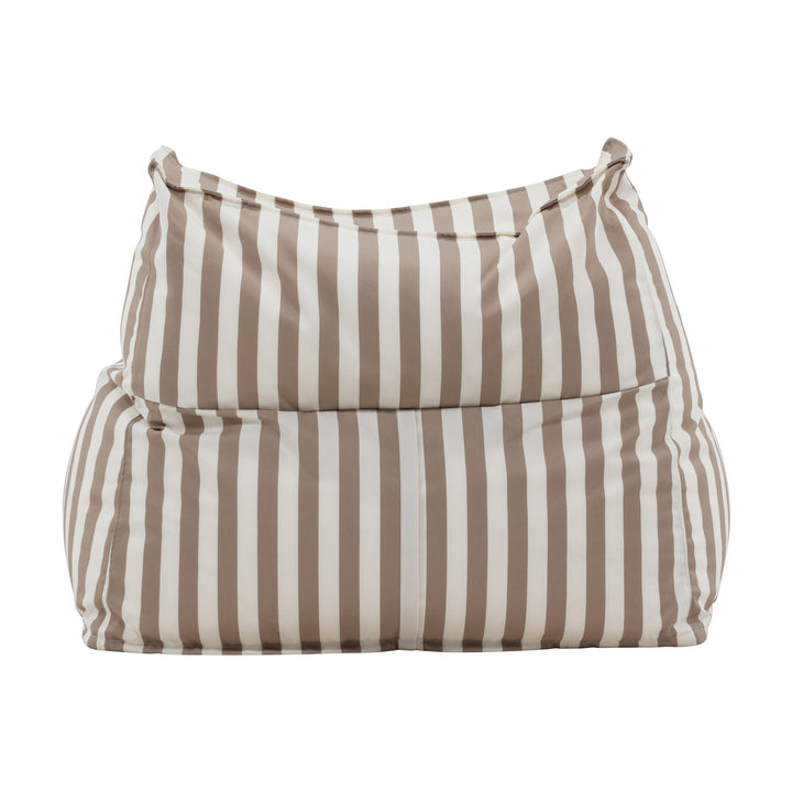 Venture Design Redang loungestol i beige- og hvitstripet utestoff, sett rett bakfra