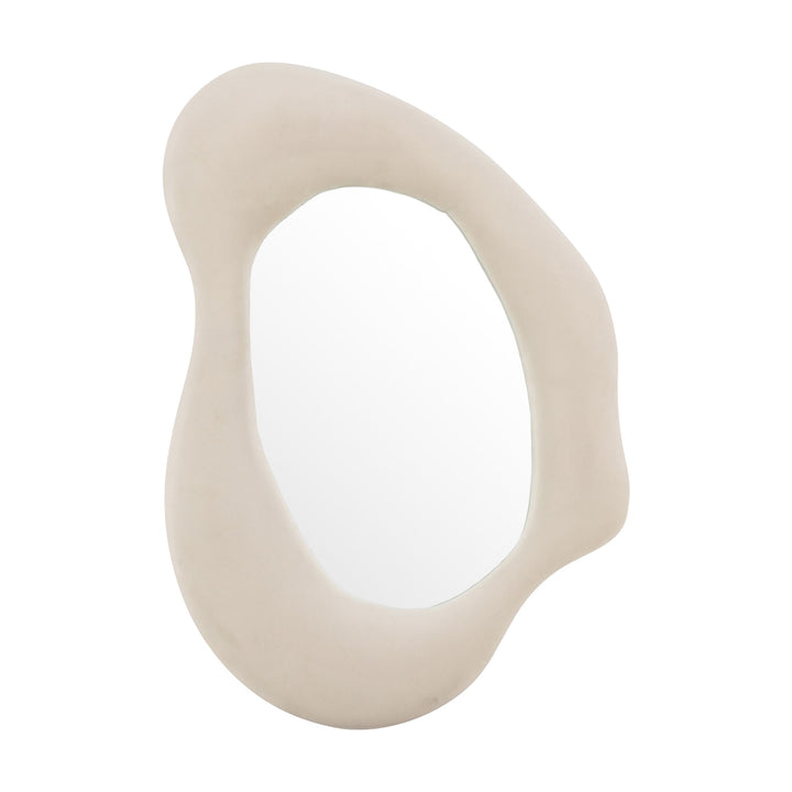Louisville speil med organisk polstret ramme i beige velur