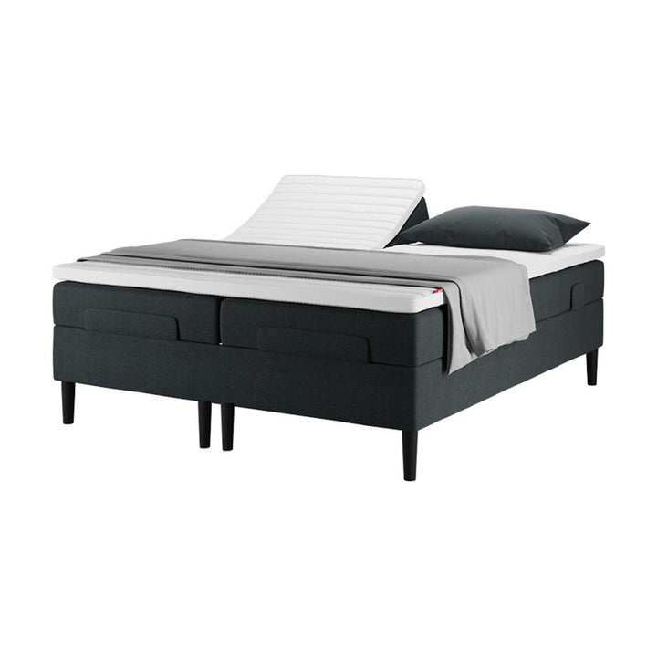 Wonderland Regulerbar seng 412 med regulerbar hodeende i grått stoff