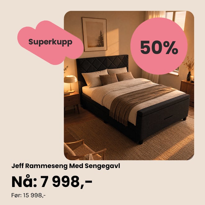 Jeff rammeseng med sengegavl