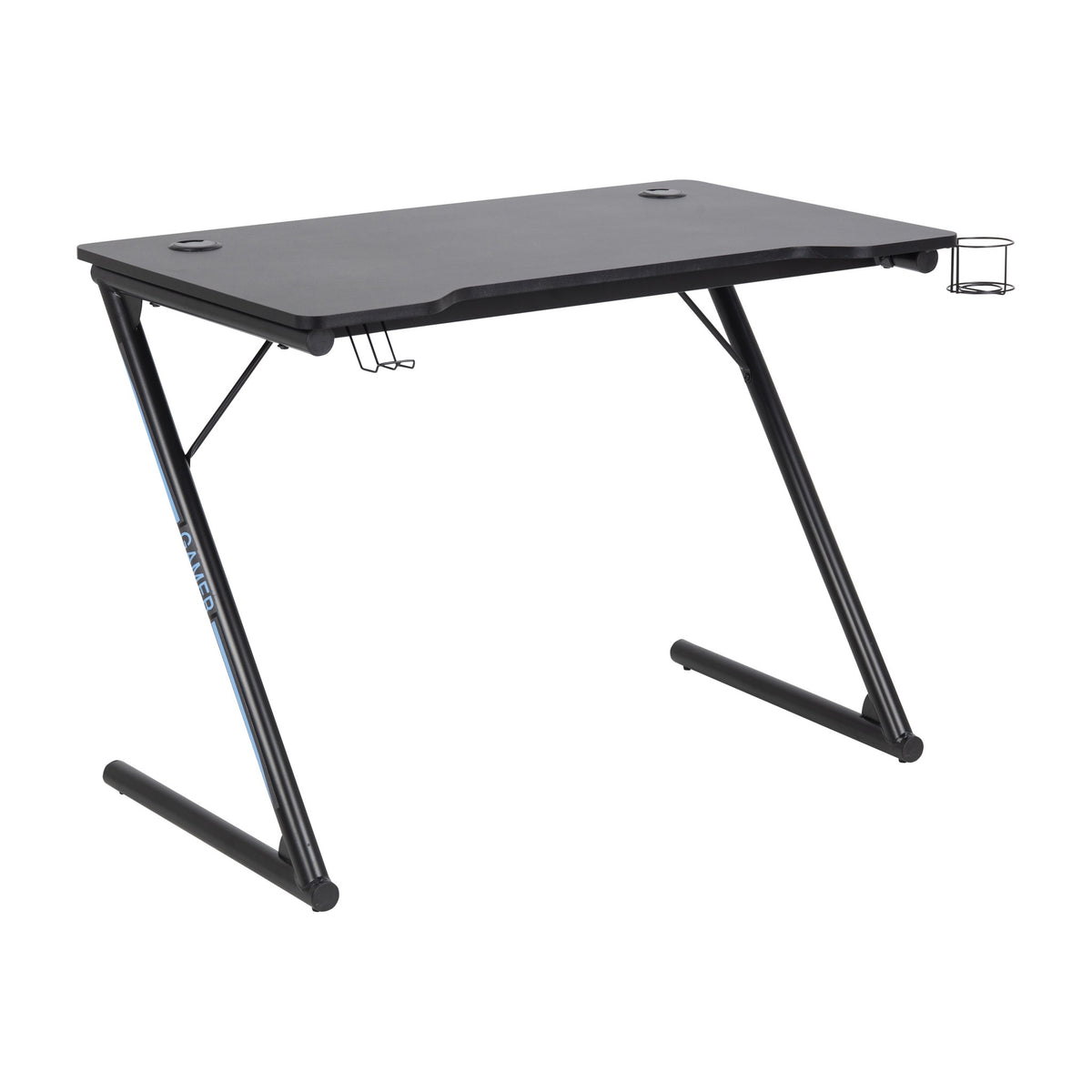 Trooper gamerbord i sort med Z-ben, koppholder og kabelhull