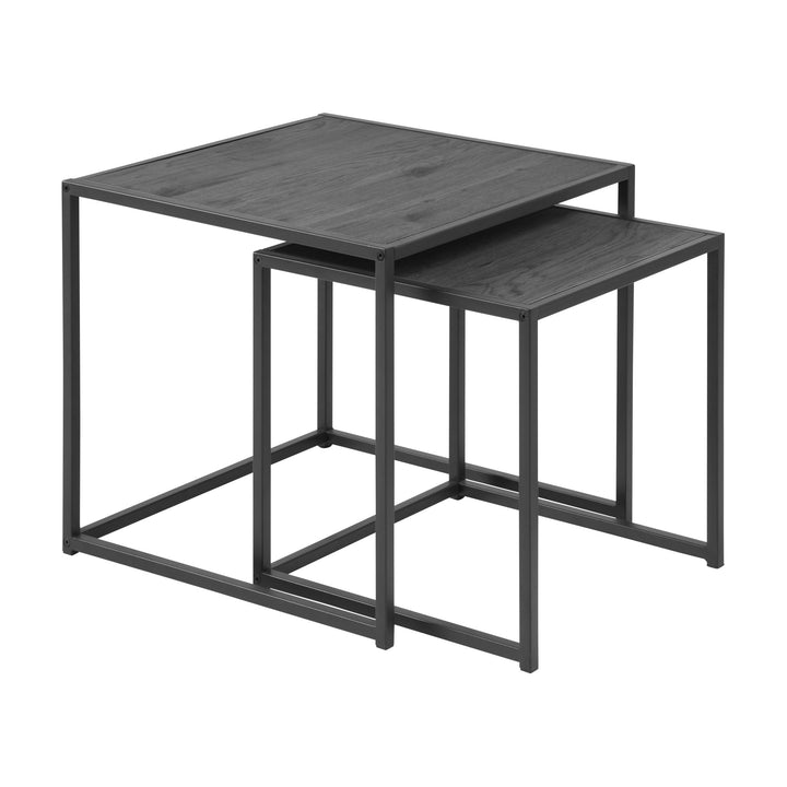 Seaford settbord, to sorte innskuvbare bord med trelook-plate