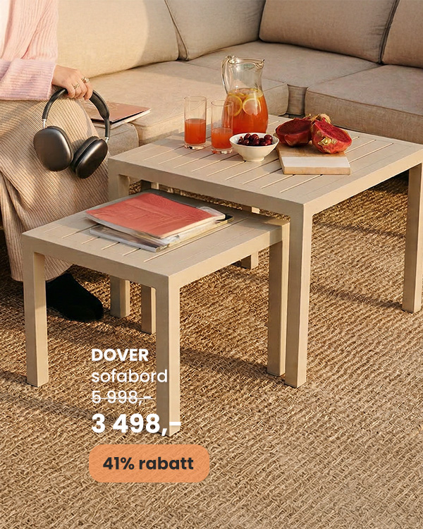 Hagebord med opptil 50% rabatt