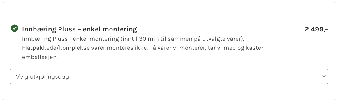 Vi hjelper deg med montering