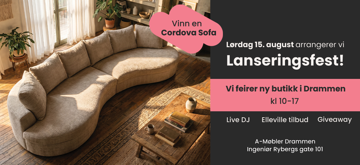 Lanseringsfest 15. august – vinn en Cordova-sofa