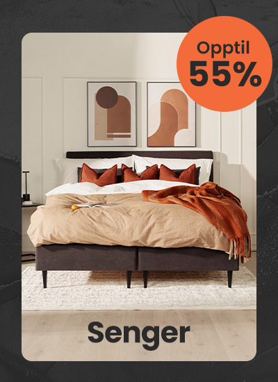 Opptil 50% på senger
