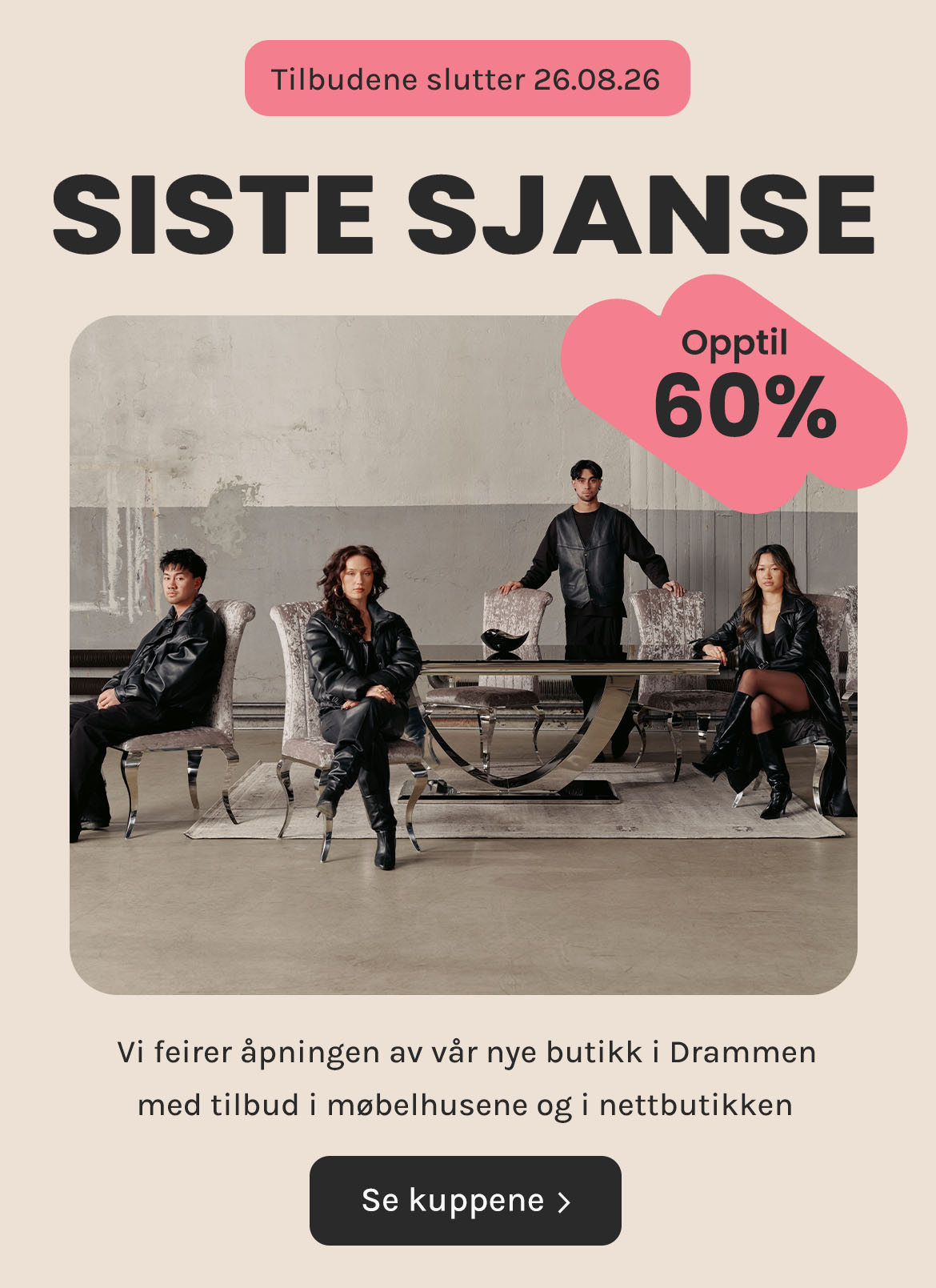 Siste sjanse på åpningsfest - Opptil 60% rabatt