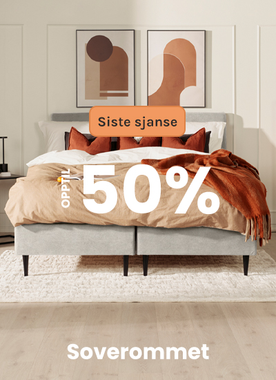 Opptil 50% på senger