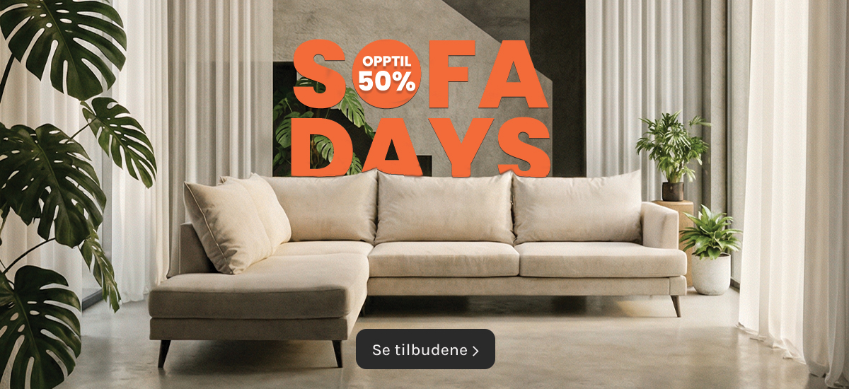Sofa Days med opptil 50% rabatt på sofaer