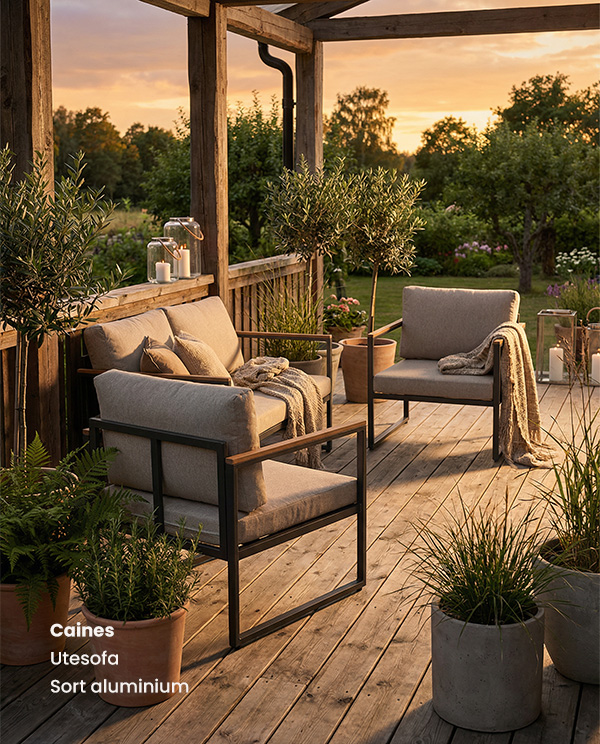 Caines Hagesofa til uteområdet
